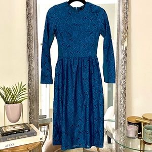 Teal lace dress
